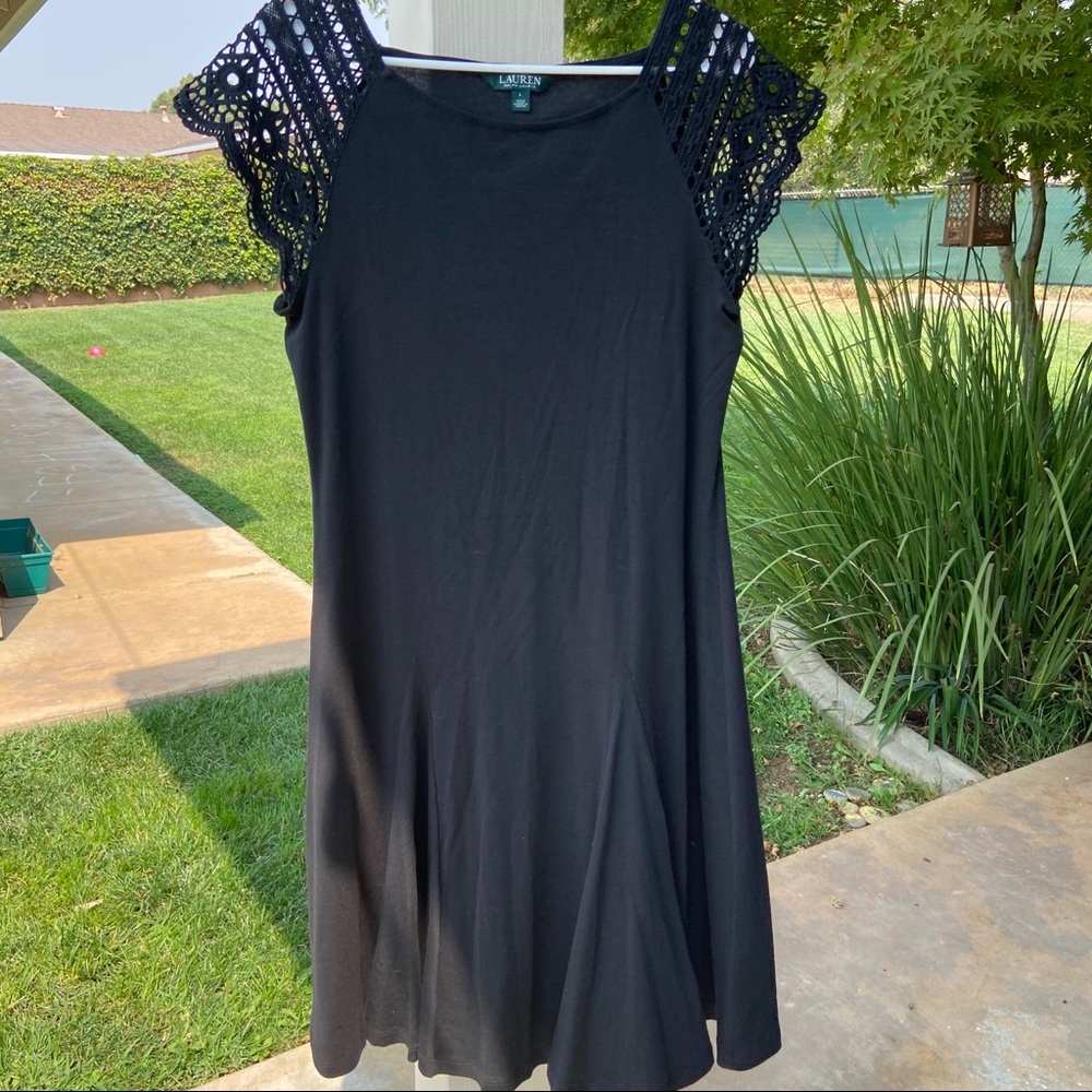 RALPH LAUREN I black short sleeve dress